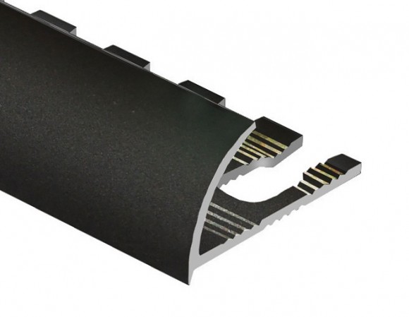Профиль для плитки С-образный алюминий гибкий 10 мм PV20-18 черный матовый 2,7 м
