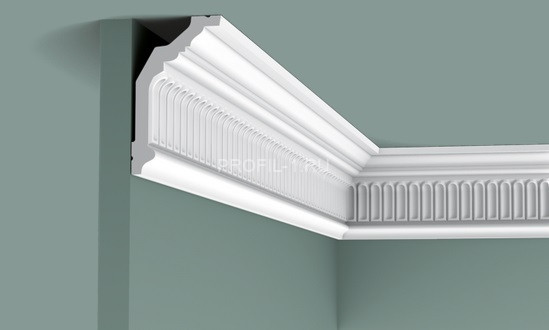 Гибкий потолочный плинтус Orac Decor Purotouch C304F белый полиуретан 122х72 мм 2м