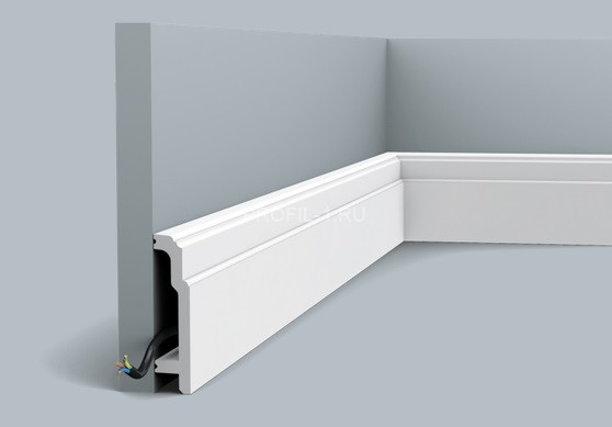 Гибкий напольный плинтус Orac Decor Duropolymer SX155F белый полистирол 108х25 мм 2м
