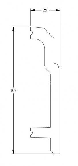Гибкий напольный плинтус Orac Decor Duropolymer SX155F белый полистирол 108х25 мм 2м