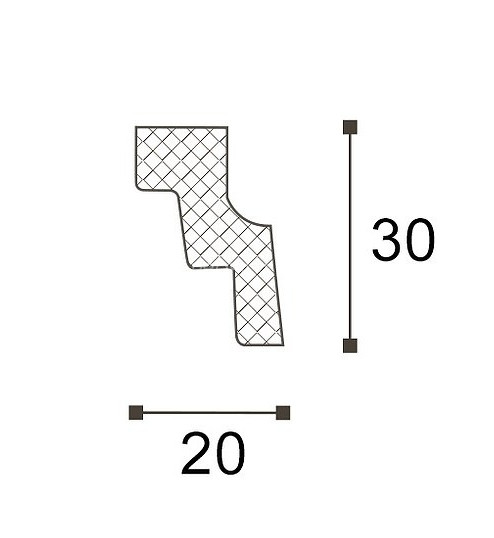 Потолочный плинтус NMC Nomastyl MC белый полистирол 20х30 мм 200 см