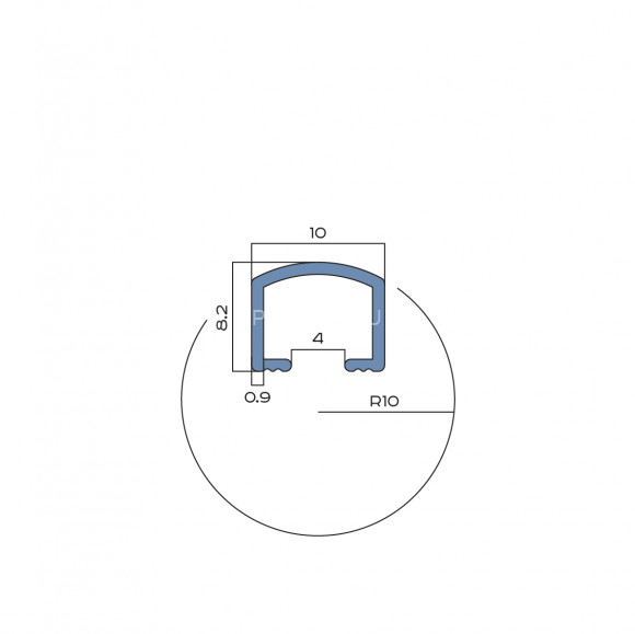 П-профиль вставка округлый из алюминия 10х8.2 мм NEEXY PV104-17 BT титан блестящий 2.7 м