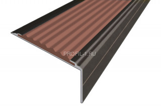 Анодированный порог угловой 26х50 мм противоскользящий АУ-50-Анод коньяк-коричневый 2,0 м