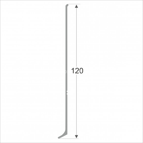 Алюминиевый напольный плинтус 120 мм ПЛ-120 без покрытия 3 м