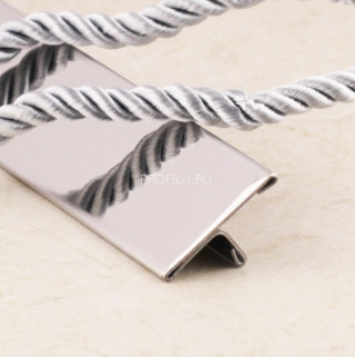 Т-профиль из нержавеющей стали SТO015-25W-8Н серебро глянец 2,7 м