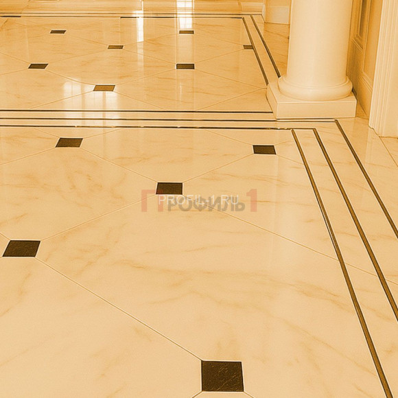 Латунный П-образный профиль PU 612 OА 12х6х12 антик 2,7м