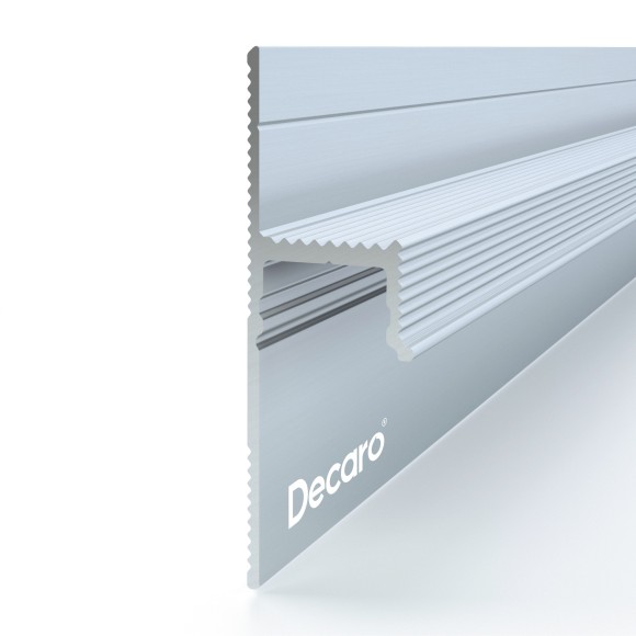 Алюминиевый теневой плинтус Decaro Engineering D003 под покраску с возможностью LED подсветки 2м