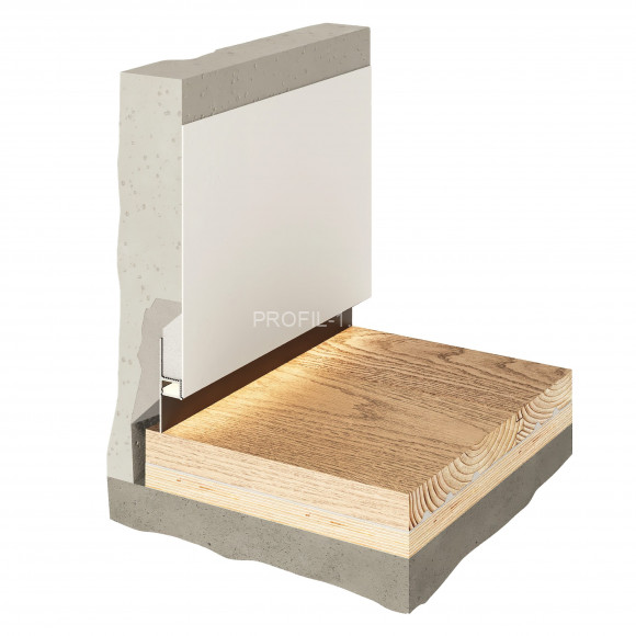 Алюминиевый теневой плинтус Decaro Engineering D003 под покраску с возможностью LED подсветки 2м Алюминиевый теневой плинтус Decaro Engineering D003 под покраску с возможностью LED подсветки 2м