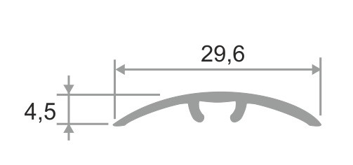 Алюминиевый порог ламинированный одноуровневый 30 мм ПО-31 207 Дуб либерти 2,7 м