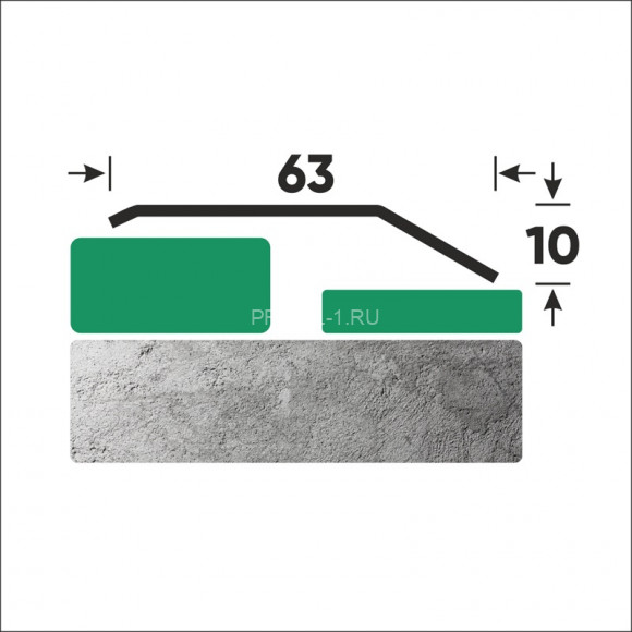 Разноуровневый порог из нержавеющей стали 63x10 мм FAP 10 P полированная сталь 270 см