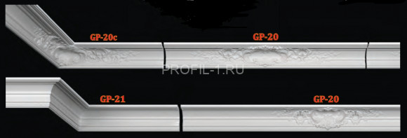 Потолочный плинтус Glanzepol GP-21 белый полистирол 105х109 мм 2 м