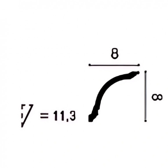 Гибкий потолочный плинтус Orac Decor Duropolymer CX199F белый дюрополимер 80х80 мм 2м
