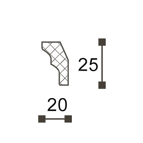 Потолочный плинтус NMC Nomastyl ME белый полистирол 20х25 мм 200 см