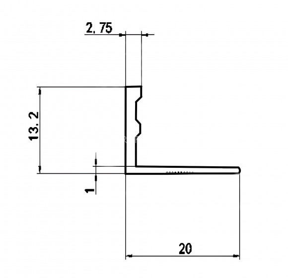 Алюминиевый L-профиль 12 мм Евротрим L-12.05 черный 2.7 м