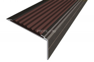 Анодированный порог угловой 26х50 мм противоскользящий АУ-50-Анод коньяк-темно-коричневый 2,0 м