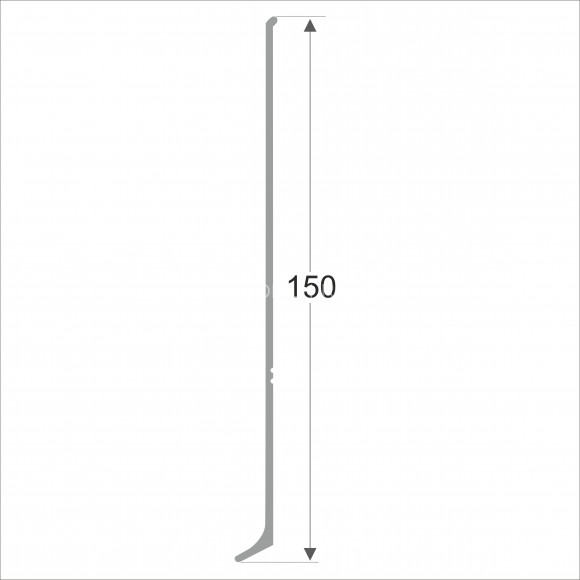 Алюминиевый напольный плинтус 150 мм ПЛ-150 без покрытия 3 м