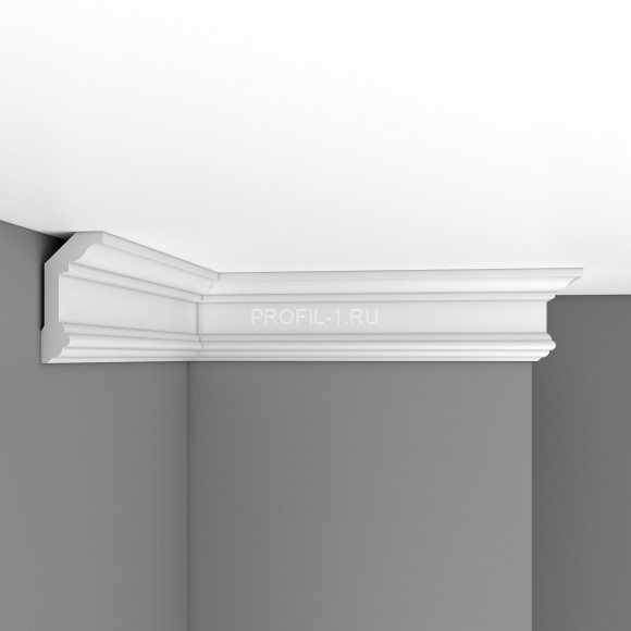 Плинтус потолочный гибкий FLEXIBLE 100х50х2400 мм Decomaster 96321 FL из полиуретана белый под покраску