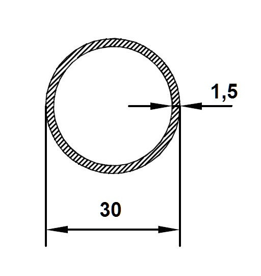 Алюминиевая труба 30х1,5 мм 3 м