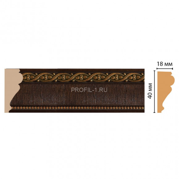 Молдинг DECOMASTER 161S-1 (40x18x2400) цвет Темный шоколад с бронзой Молдинг DECOMASTER 161S-1 (40x18x2400) цвет Темный шоколад с бронзой