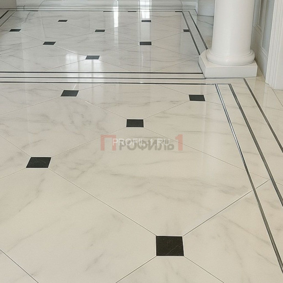 Латунный П-образный профиль PU 612 OC 12х6х12 хром 2,7м