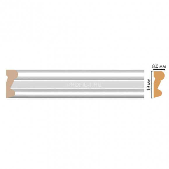 Молдинг DECOMASTER D007-114ДМ (19x8x2400) цвет Белый глянец Молдинг DECOMASTER D007-114ДМ (19x8x2400) цвет Белый глянец