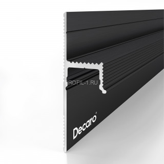 Алюминиевый теневой плинтус Decaro Engineering D003A Black черный с возможностью LED подсветки 2м Алюминиевый теневой плинтус Decaro Engineering D003A Black черный с возможностью LED подсветки 2м