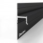Алюминиевый теневой плинтус Decaro Engineering D003A Black черный с возможностью LED подсветки 2м