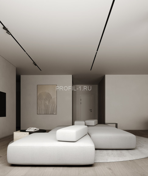 Алюминиевый теневой плинтус Decaro Engineering D003A Black черный с возможностью LED подсветки 2м