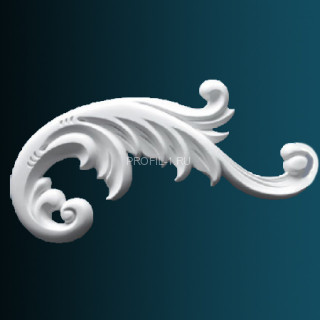 Декоративный орнамент Перфект G2384R правый белый 232х431х20 мм