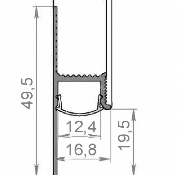 Рассеиватель для теневого плинтуса Диал ТП-50LED 3 м Рассеиватель для теневого плинтуса Диал ТП-50LED 3 м