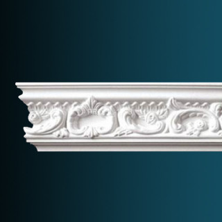 Потолочный плинтус гибкий с орнаментом Перфект AA201F полиуретан 116х129х56 мм 230 см