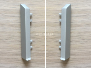 Комплект заглушек для плинтуса ПТ-70 ПВХ серебро