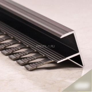 Алюминиевый F-образный профиль 10 мм ПФ-11 бронза светлая глянец 2,7 м