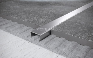 П-образный профиль из нержавеющей стали 12х15 мм FUB 12х15 S сатинированная сталь 270 см