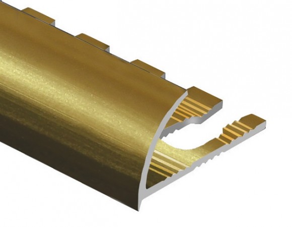 Профиль для плитки С-образный алюминий гибкий 10 мм PV20-05 золото блестящее 2,7 м
