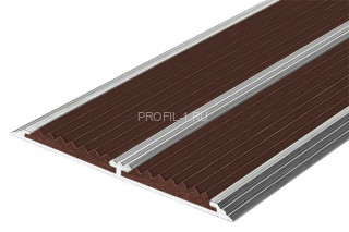 Одноуровневый порог алюминиевый противоскользящий 80 мм АП-80 темно-коричневый 3,0 м