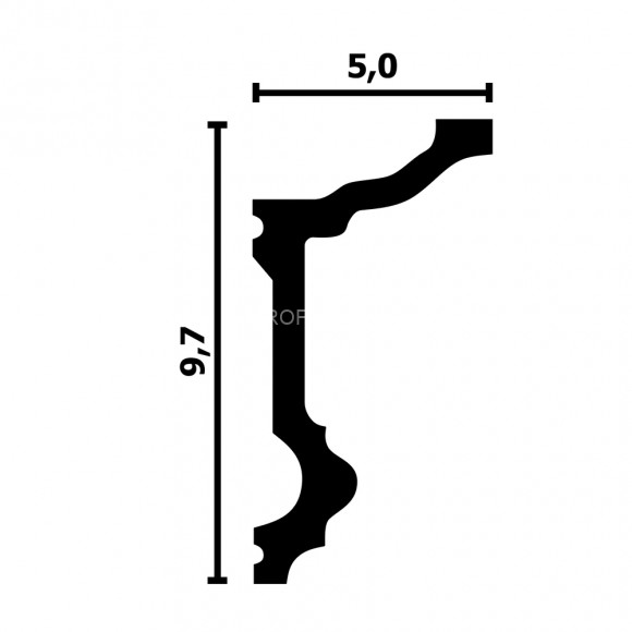 Потолочный плинтус Перфект Плюс P90 M белый ударопрочный 50х97 мм 2 м