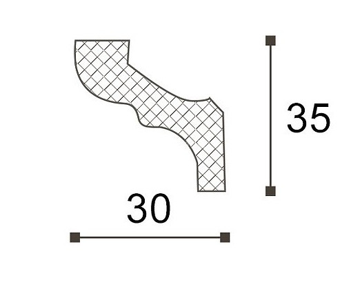 Потолочный плинтус NMC Nomastyl MF белый полистирол 35х35 мм 200 см