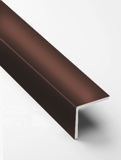 Угол защитный 30х30 мм прямой алюминий PV75-39 коричневый Ral 8011 2,7 м