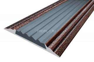 Алюминиевый порог 46 мм с резиновой вставкой одноуровневый АП-46-Антик медь-серый 3,0 м Алюминиевый порог 46 мм с резиновой вставкой одноуровневый АП-46-Антик медь-серый 3,0 м