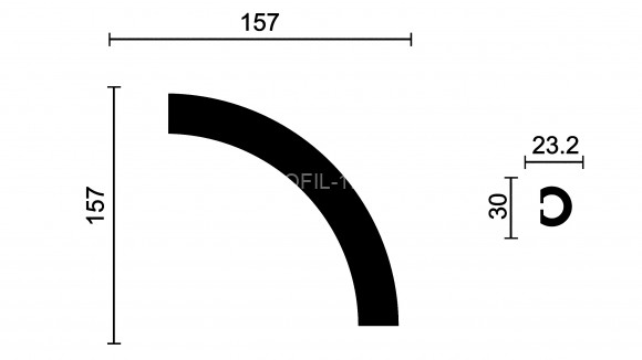 Декоративный уголок для молдингов Decor-Dizayn C4-DD634 полиуретан белый, под покраску 157х157х23.2 мм