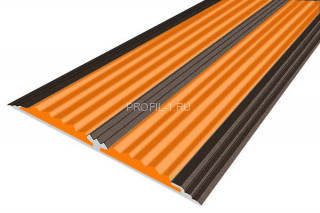 Полоса 70 мм с 2-мя резиновыми вставками алюминиевая АП-70-Анод коньяк-оранжевый 2,0 м