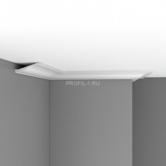 Плинтус потолочный  50х135х2400 мм Decomaster 96331 из полиуретана белый под покраску