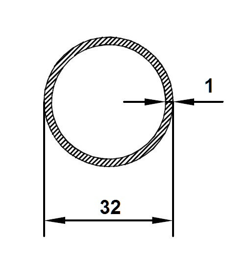 Алюминиевая труба 32х1 мм серебро 3 м Алюминиевая труба 32х1 мм серебро 3 м