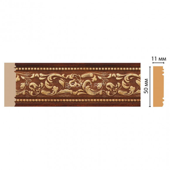 Молдинг DECOMASTER 156-1084 ШКx40 (51x11x2400) цвет Красное дерево с золотом Молдинг DECOMASTER 156-1084 ШКx40 (51x11x2400) цвет Красное дерево с золотом
