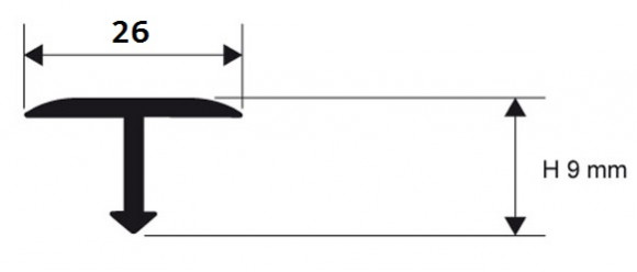 Т-профиль латунь 26 мм Progress Profiles PCROL 269 полированный 2,7 м