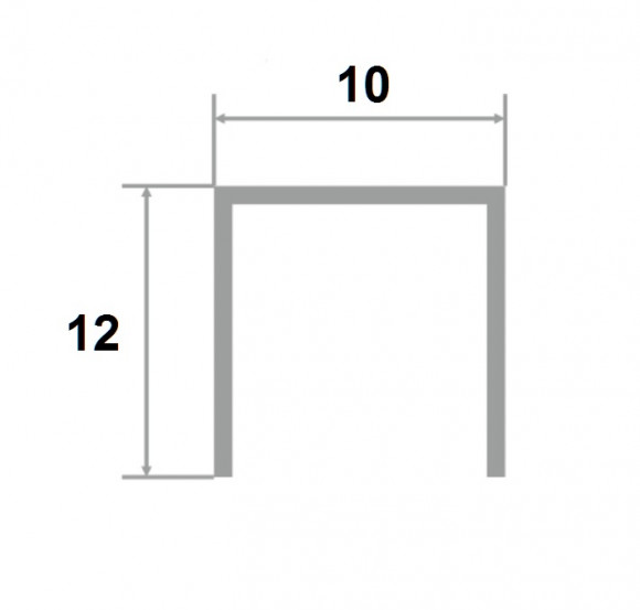 Латунный П-образный профиль PU 1012 OS 12х10х12 шлифованный 2,7м