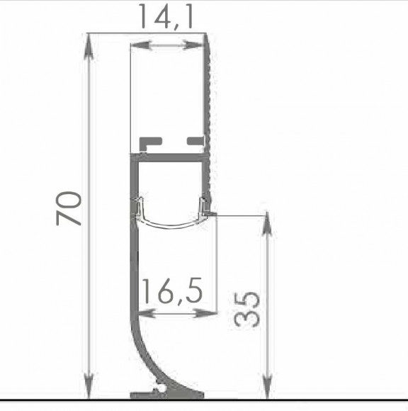 Алюминиевый теневой плинтус с LED подсветкой радиусный Диал ТП-70LEDR черный 3 м Алюминиевый теневой плинтус с LED подсветкой радиусный Диал ТП-70LEDR черный 3 м