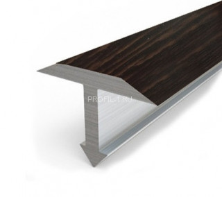 Алюминиевый профиль Т-образный 14 мм Т-14 Л Венге 2,7 м (упаковка 10 штук)