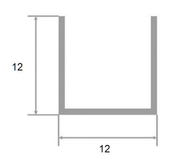 Алюминиевый П-профиль 12х12 мм Евротрим 0225.05 черный 2,95 м